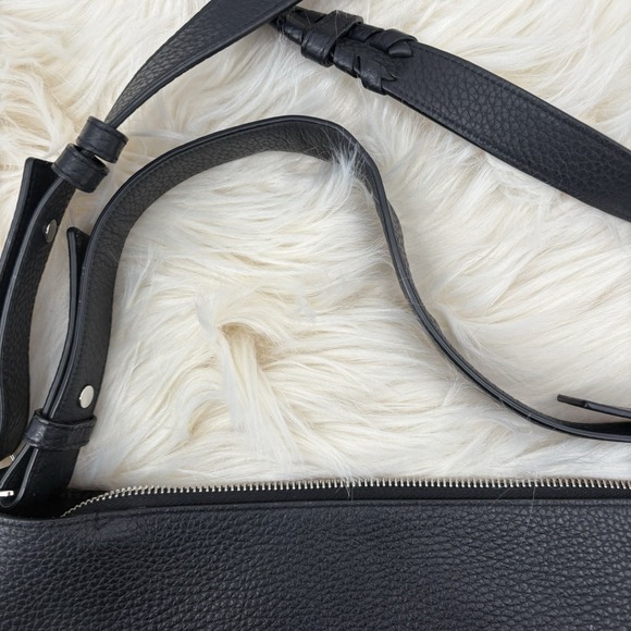 $319 ALLSAINTS All Saints Kita Pebbled Leather Crossbody Shoulder Bag Black - Picture 3 of 8